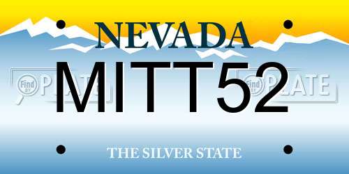 MITT52 Nevada License Plate