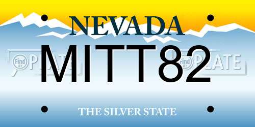 MITT82 Nevada License Plate