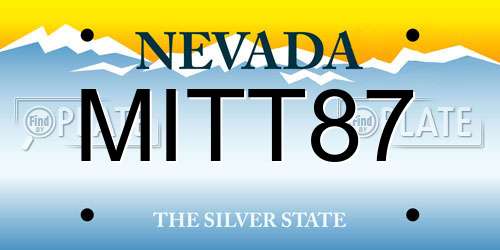 MITT87 Nevada License Plate