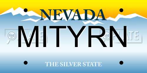 MITYRN Nevada License Plate