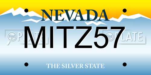 MITZ57 Nevada License Plate