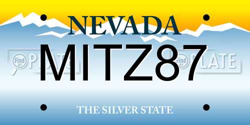 MITZ87 Nevada License Plate