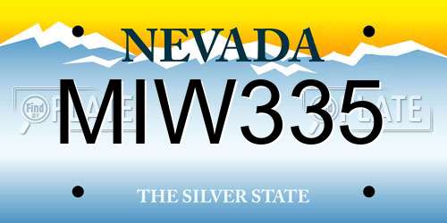 MIW335 Nevada License Plate