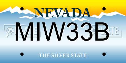 MIW33B Nevada License Plate