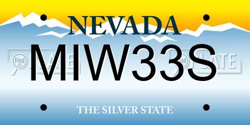 MIW33S Nevada License Plate