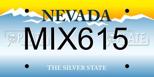 MIX615 Nevada License Plate