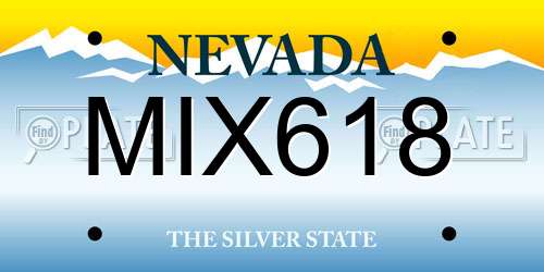 MIX618 Nevada License Plate