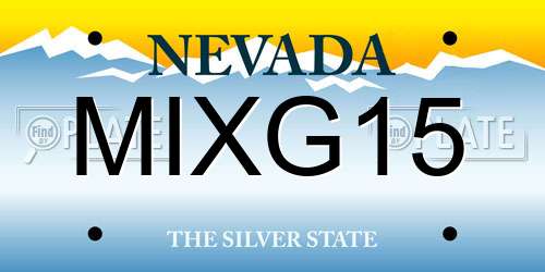 MIXG15 Nevada License Plate