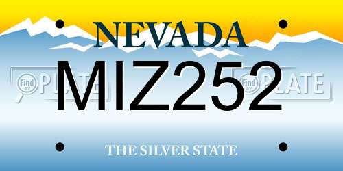 MIZ252 Nevada License Plate