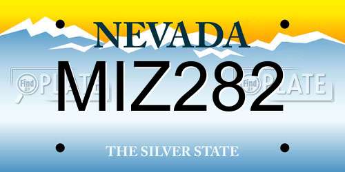 MIZ282 Nevada License Plate