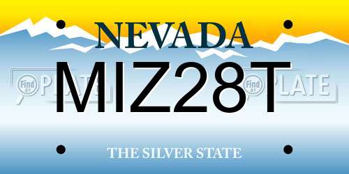 MIZ28T Nevada License Plate