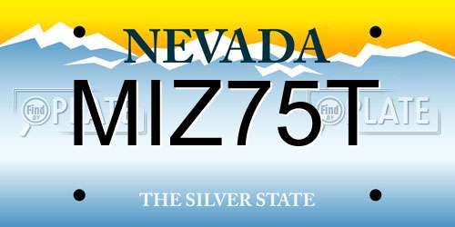MIZ75T Nevada License Plate