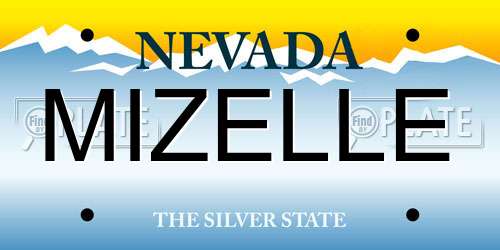 MIZELLE Nevada License Plate