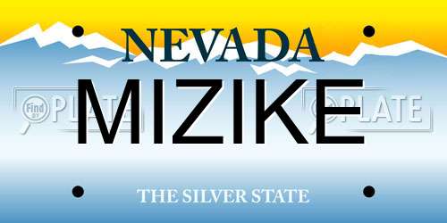 MIZIKE Nevada License Plate