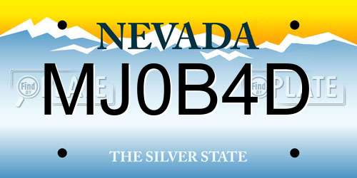 MJ0B4D Nevada License Plate
