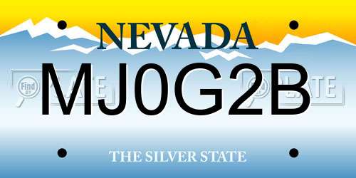 MJ0G2B Nevada License Plate