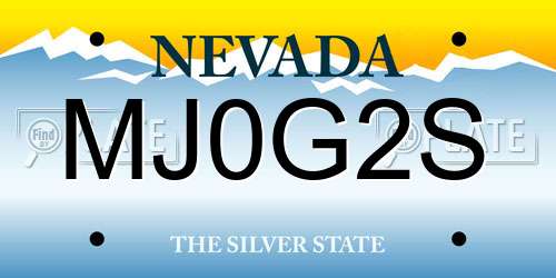 MJ0G2S Nevada License Plate