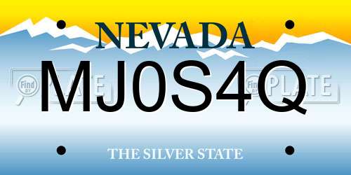 MJ0S4Q Nevada License Plate