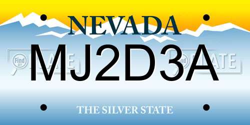 MJ2D3A Nevada License Plate