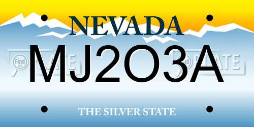 MJ2O3A Nevada License Plate