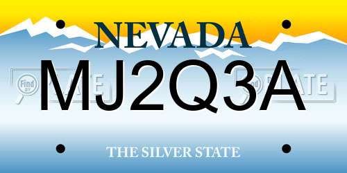 MJ2Q3A Nevada License Plate