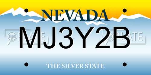 MJ3Y2B Nevada License Plate