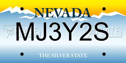 MJ3Y2S Nevada License Plate