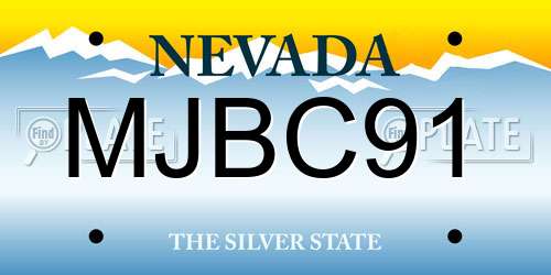 MJBC91 Nevada License Plate
