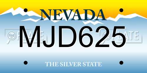 MJD625 Nevada License Plate