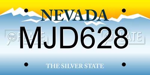 MJD628 Nevada License Plate