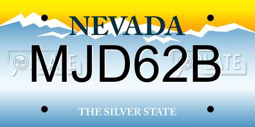 MJD62B Nevada License Plate