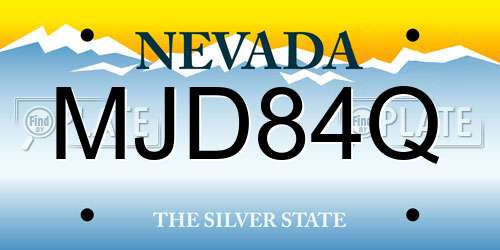 MJD84Q Nevada License Plate