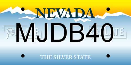 MJDB40 Nevada License Plate