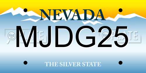 MJDG25 Nevada License Plate