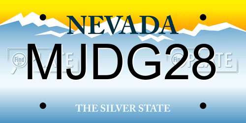 MJDG28 Nevada License Plate