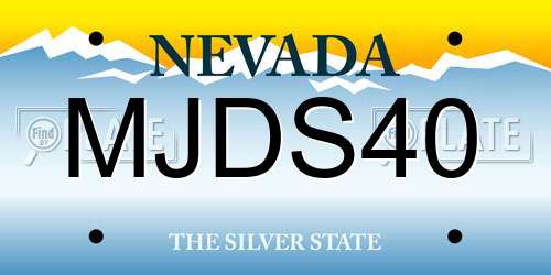 MJDS40 Nevada License Plate