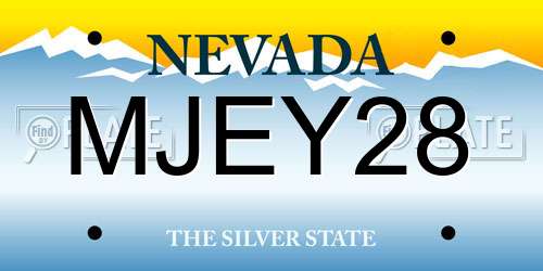 MJEY28 Nevada License Plate