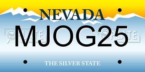 MJOG25 Nevada License Plate