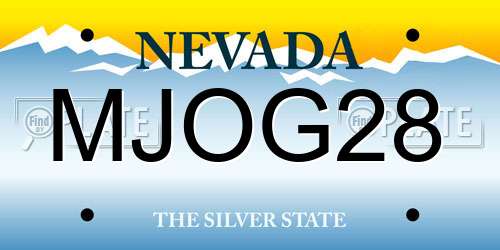 MJOG28 Nevada License Plate