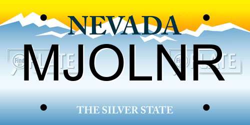 MJOLNR Nevada License Plate