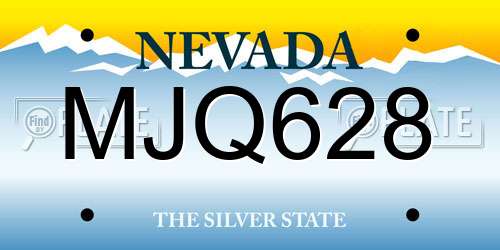MJQ628 Nevada License Plate