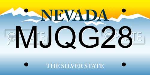 MJQG28 Nevada License Plate