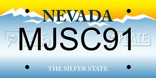MJSC91 Nevada License Plate