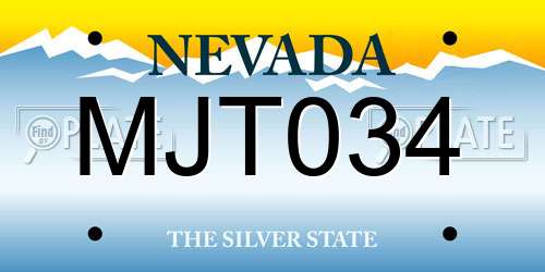 MJT034 Nevada License Plate