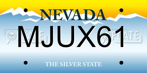 MJUX61 Nevada License Plate