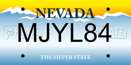 MJYL84 Nevada License Plate