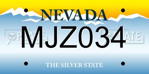 MJZ034 Nevada License Plate