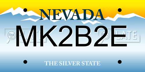 MK2B2E Nevada License Plate