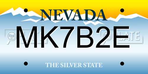 MK7B2E Nevada License Plate