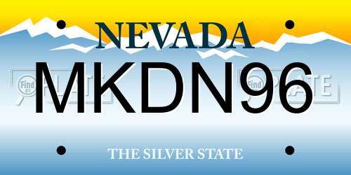 MKDN96 Nevada License Plate